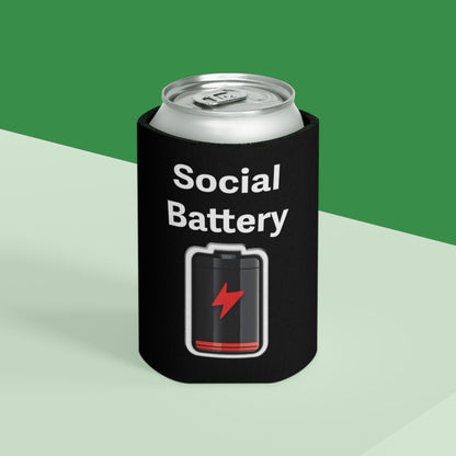 Social Battery Low Can Cooler