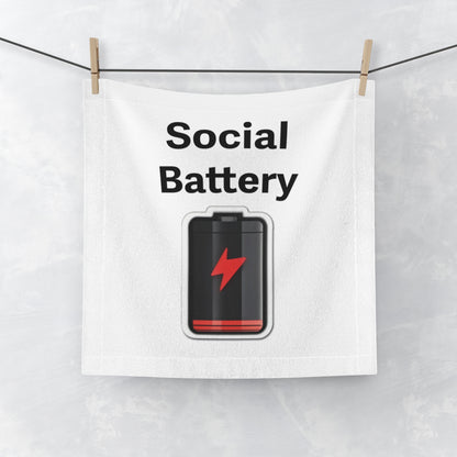 Social Battery Low Face Towel