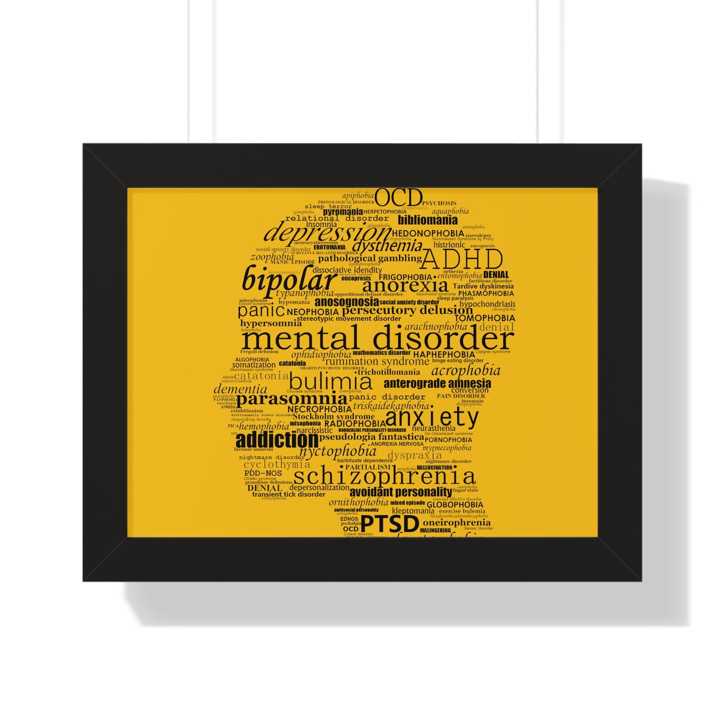 Mental Disorder Silhouette Framed Horizontal Poster