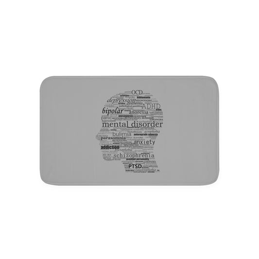 Mental Disorder Silhouette Memory Foam Bath Mat