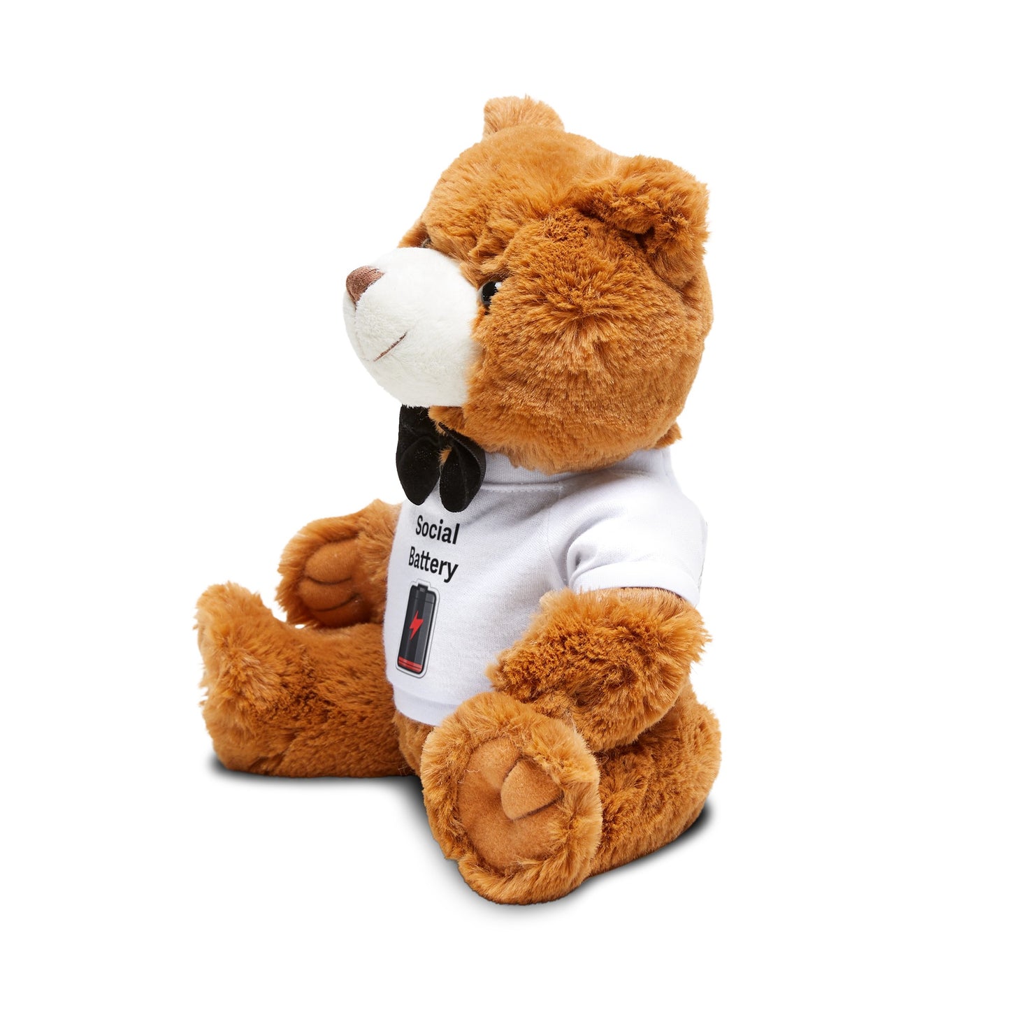 Social Battery Low Teddy Bear with T-Shirt