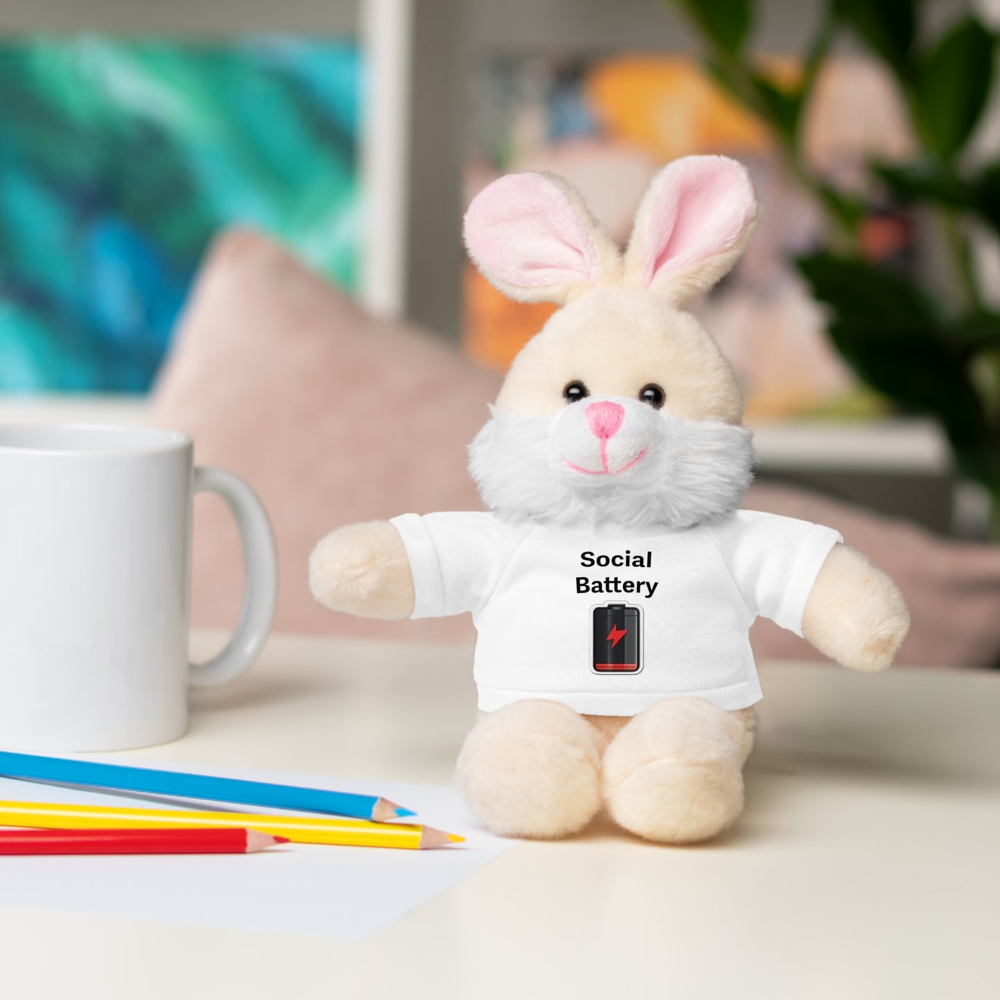 Social Battery Low Stuffed Animals with Tee