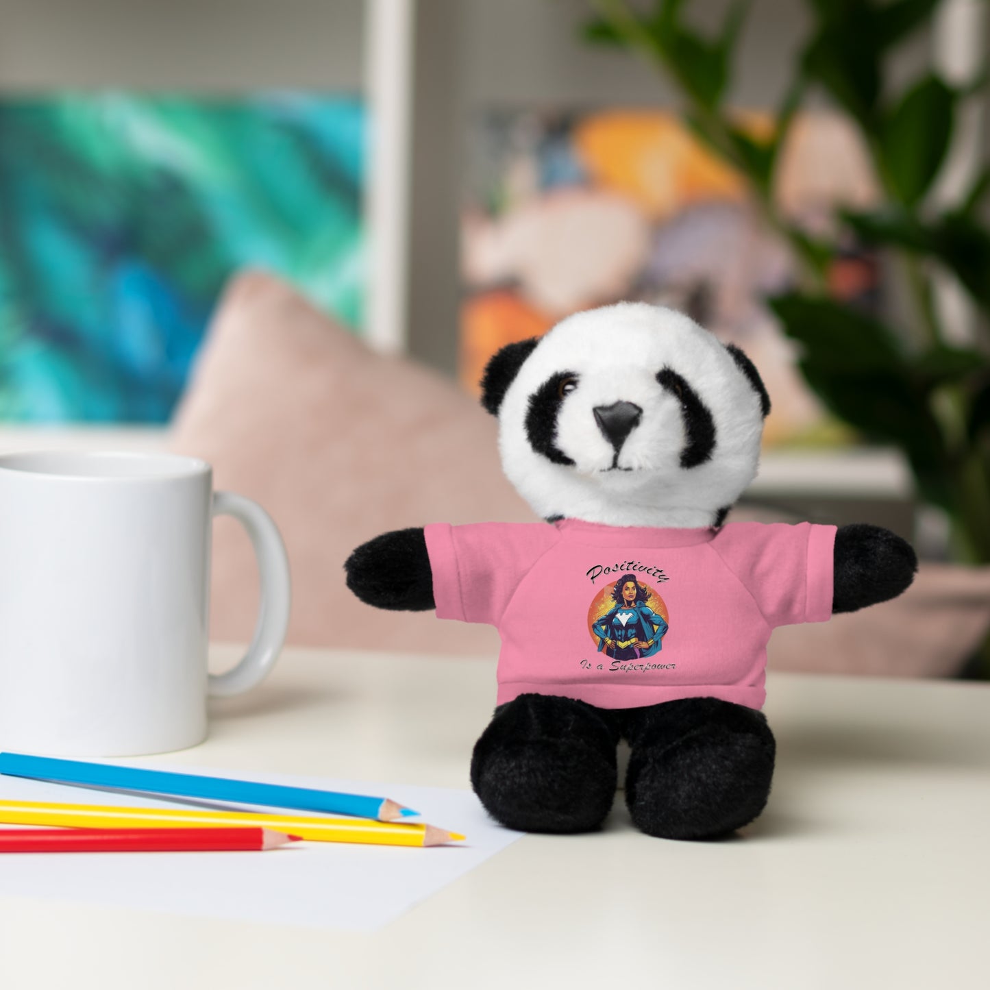 Positivity is a Superpower Female Superhero Stuffed Animals with Tee