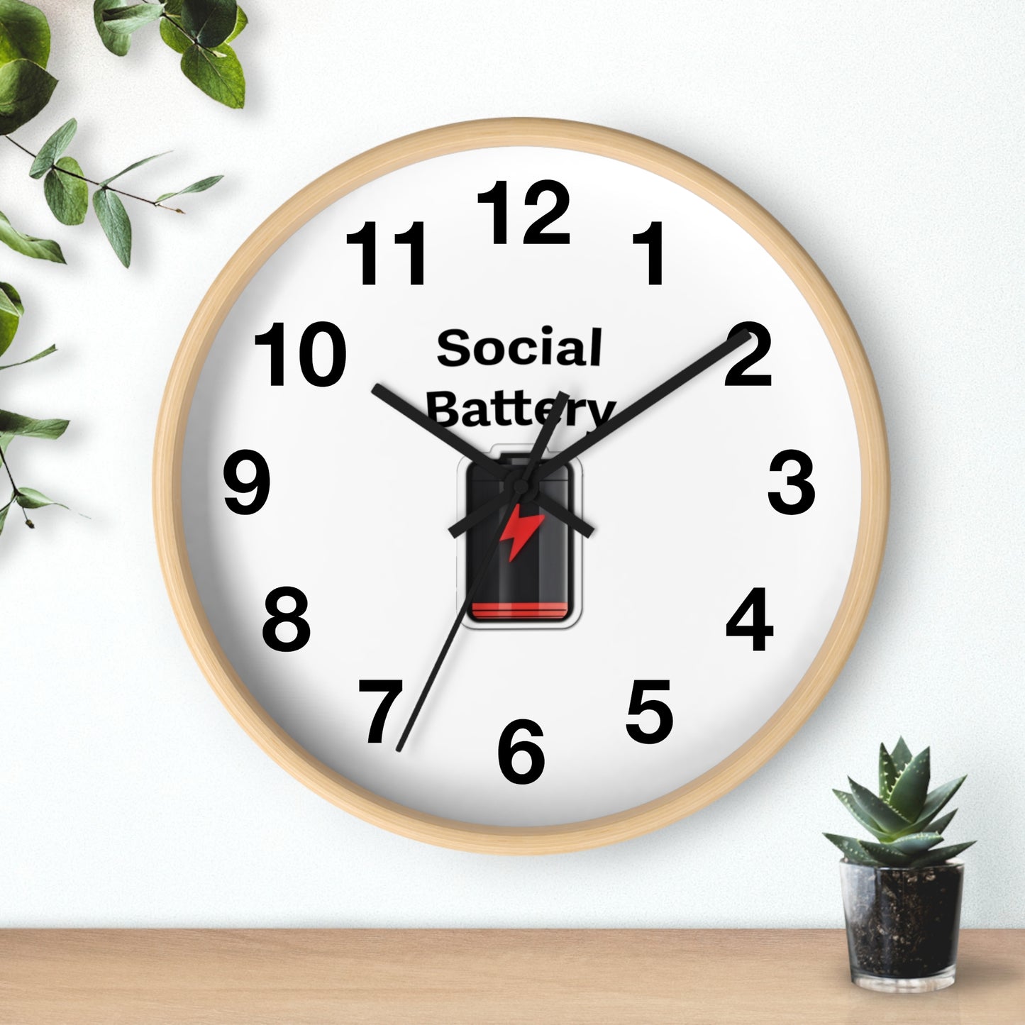 Social Battery Wall Clock