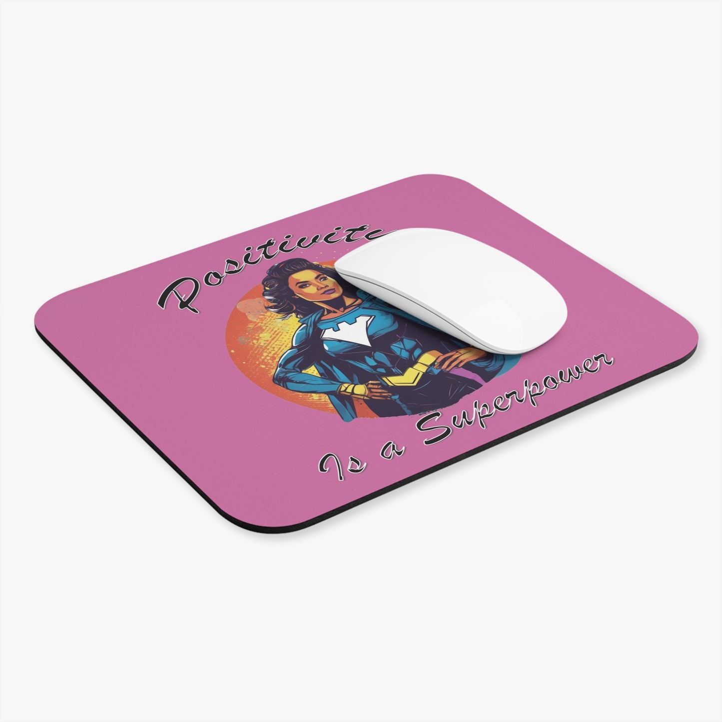 Positivity is a Superpower Female Superhero Mouse Pad (Rectangle)