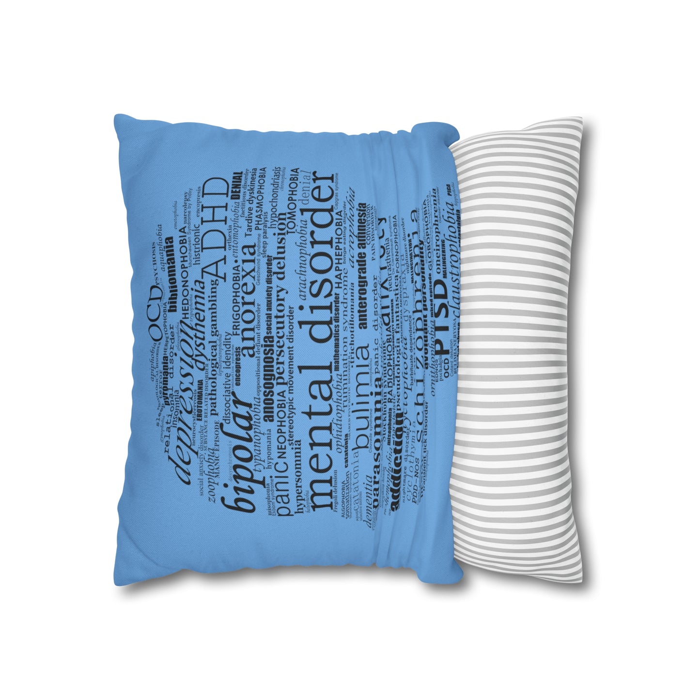 Mental Disorder Silhouette Spun Polyester Square Pillowcase