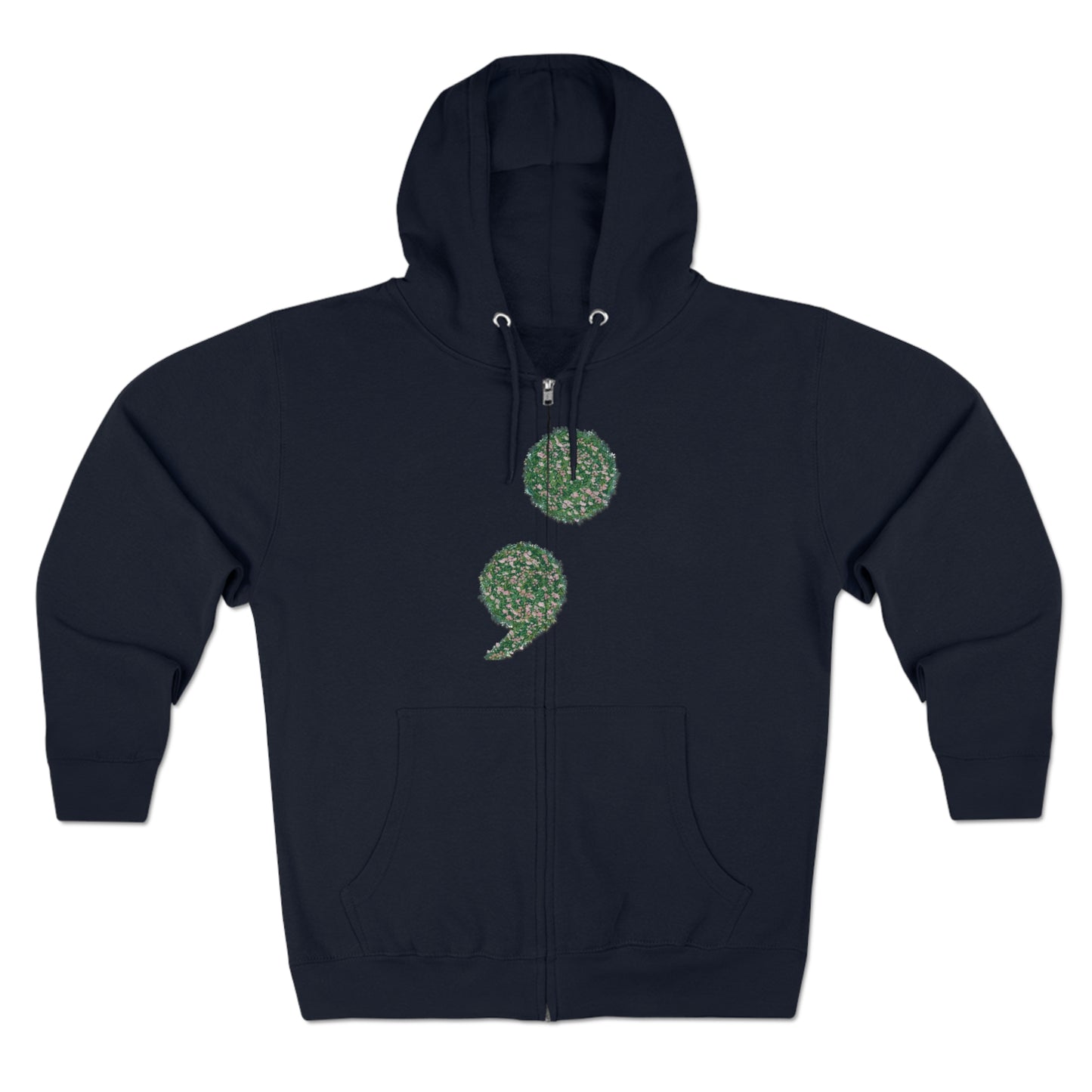 Flowers Semi-Colon Unisex Zip Hoodie