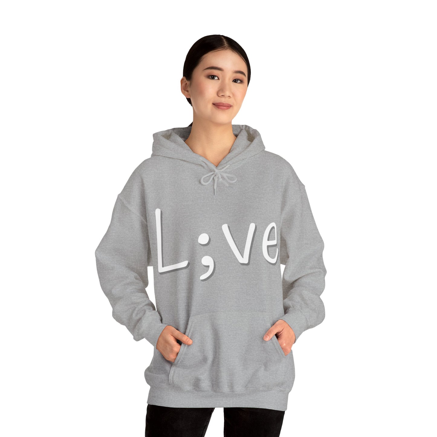 Semi-Colon L;ve Heavy Blend™ Hooded Sweatshirt