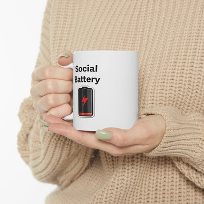 Social Battery 11oz Ceramic Mug