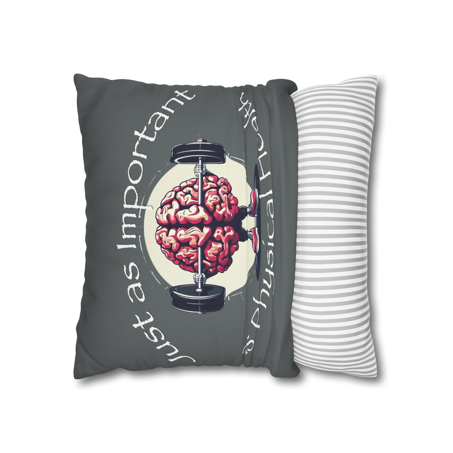 Mental Health Muscle Spun Polyester Square Pillowcase