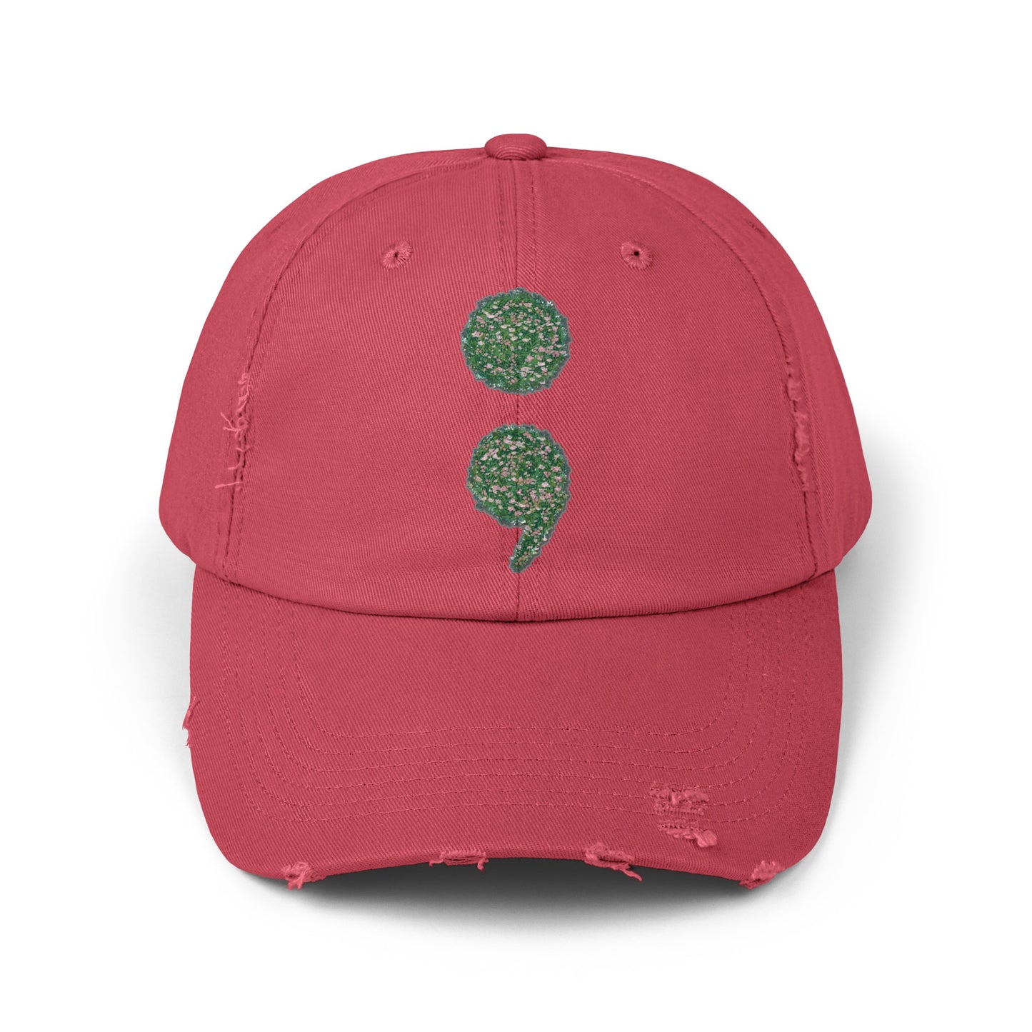 Flowers Semi-Colon Unisex Distressed Cap