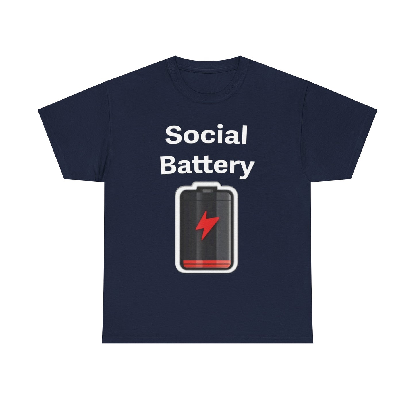 Social Battery Low Unisex Heavy Cotton Tee