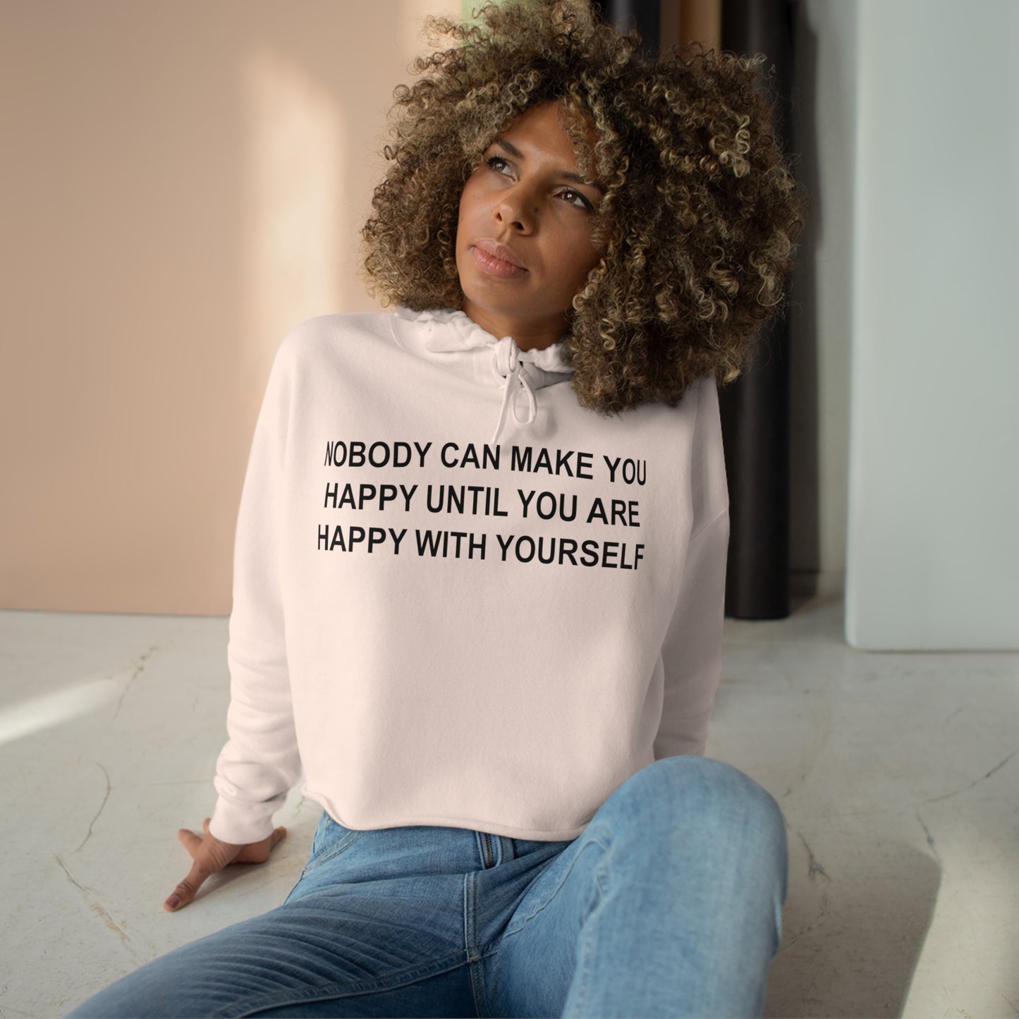 Happy with Yourself Crop Hoodie