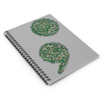 Flowers Semi-Colon Spiral Notebook - Ruled Line