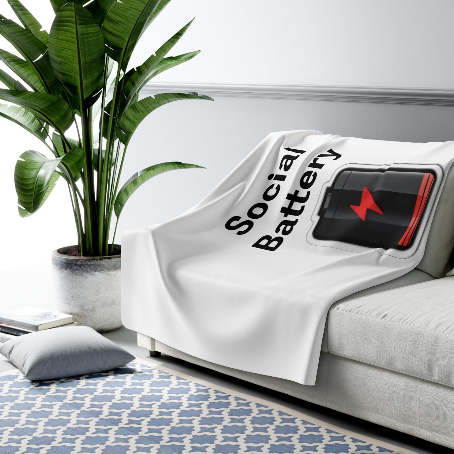 Social Battery Fleece Blanket