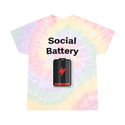 Social Battery Low Tie-Dye Tee, Spiral