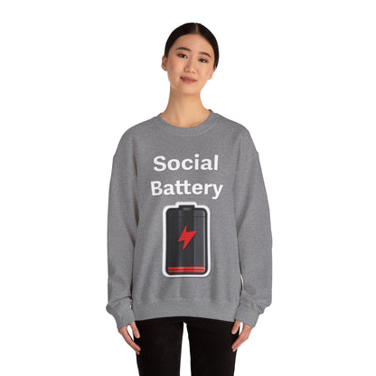 Social Battery Low Unisex Heavy Blend™ Crewneck Sweatshirt