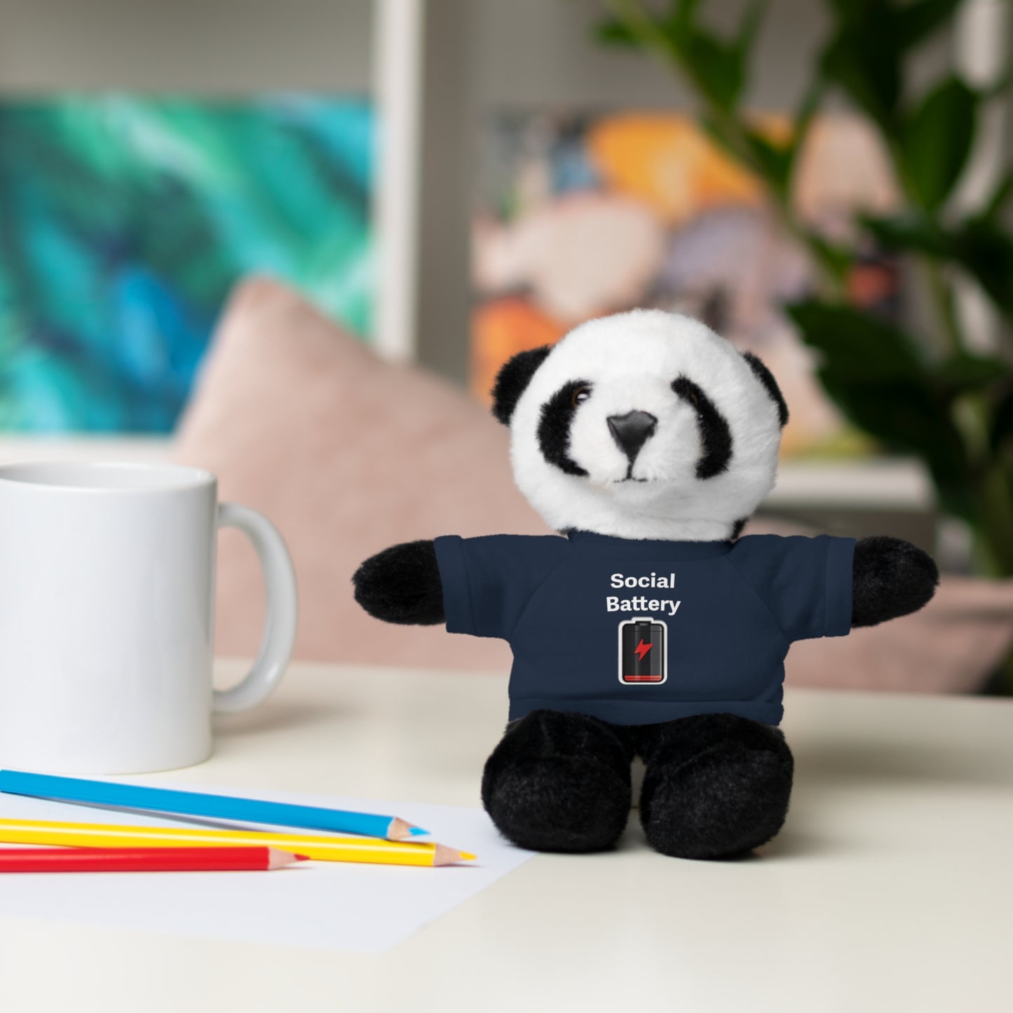 Social Battery Low Stuffed Animals with Tee