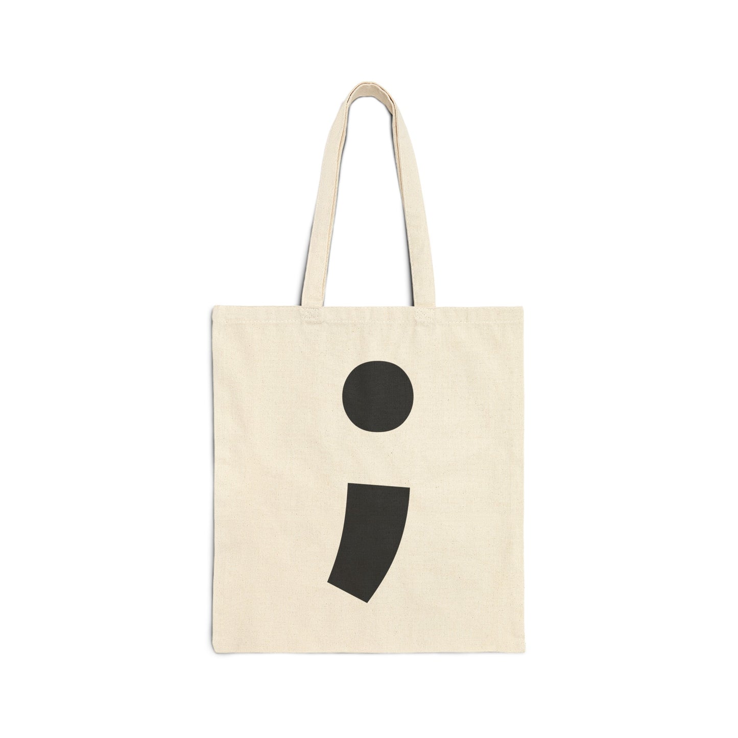 Semi-Colon ; Cotton Canvas Tote Bag