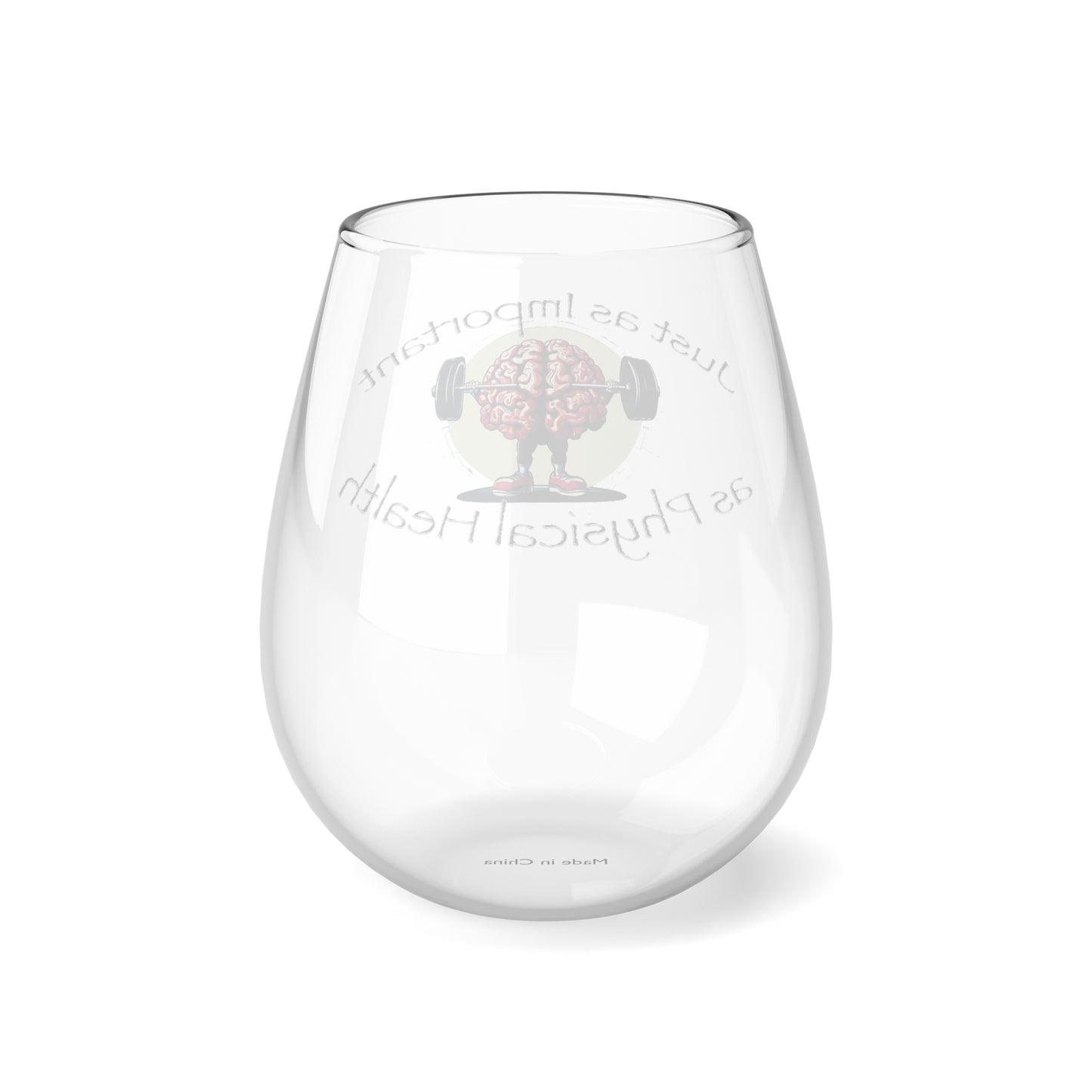 Mental Health Muscle 12oz Stemless Wine Glass