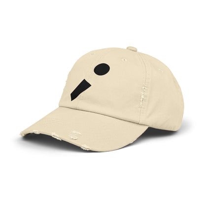 Semi-Colon ; Unisex Distressed Cap