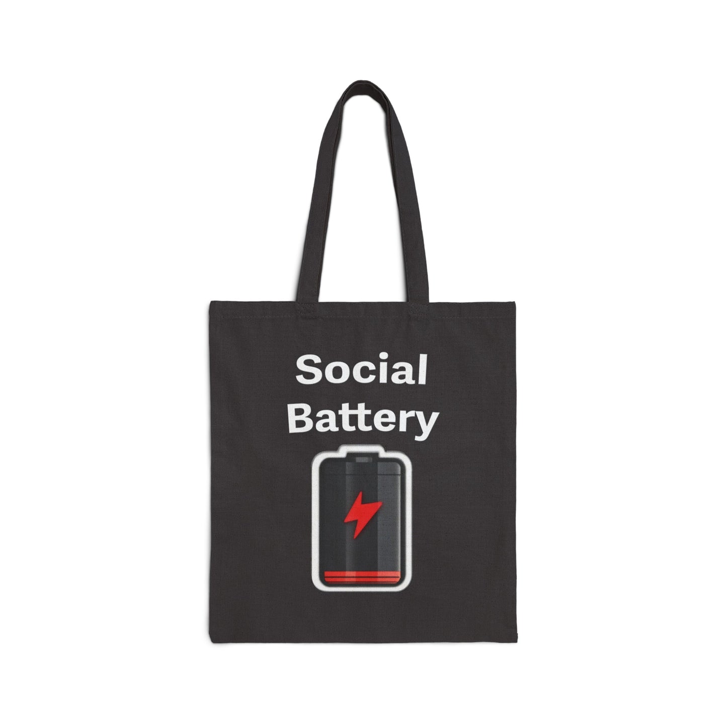 Social Battery Low Cotton Canvas Tote Bag