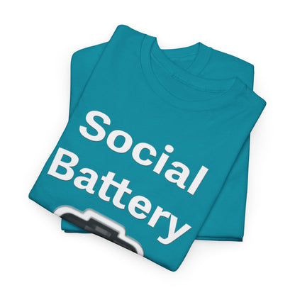 Social Battery Low Unisex Heavy Cotton Tee