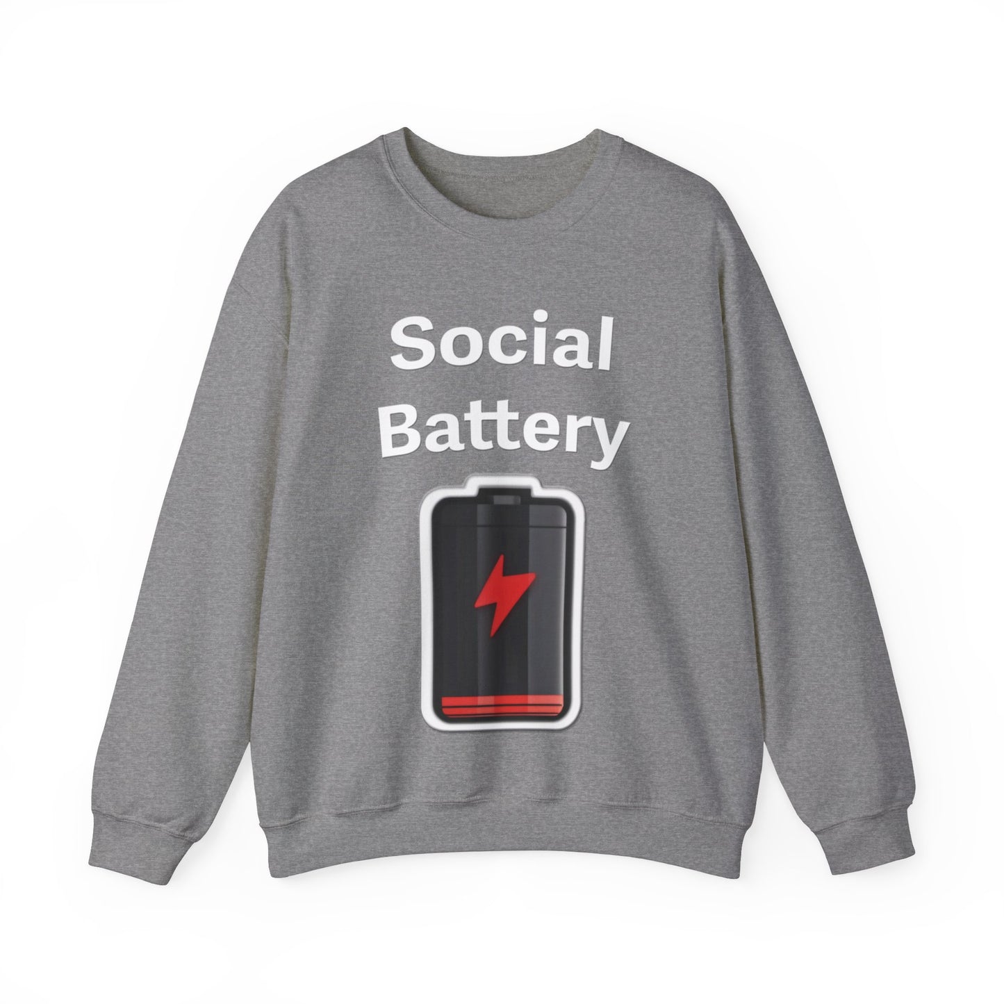 Social Battery Low Unisex Heavy Blend™ Crewneck Sweatshirt