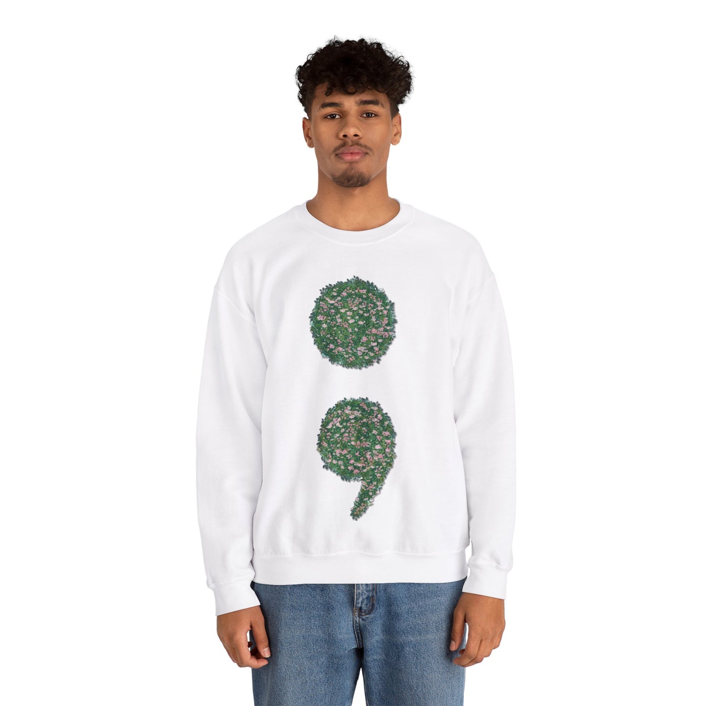 Flowers Semi-Colon Unisex Heavy Blend™ Crewneck Sweatshirt