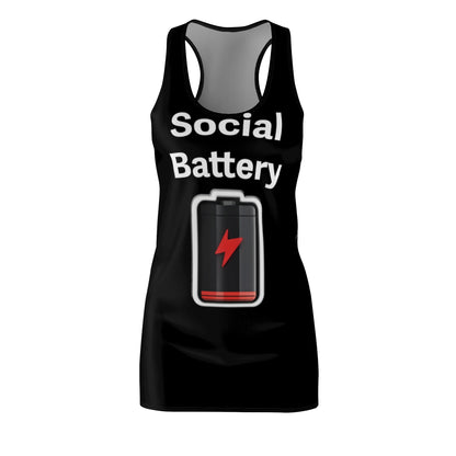 Social Battery Low Women's Cut & Sew Racerback Dress (AOP)