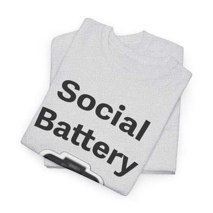 Social Battery Low Unisex Heavy Cotton Tee