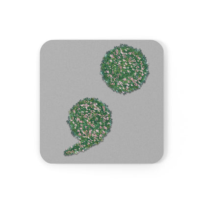 Flowers Semi-Colon Cork Back Coaster