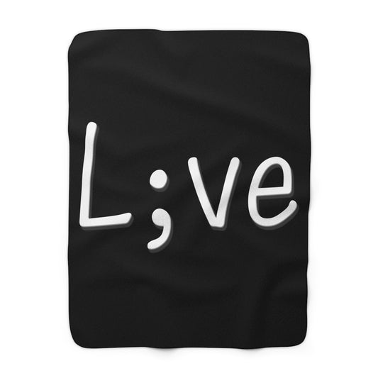 Semi-Colon L;ve Sherpa Fleece Blanket