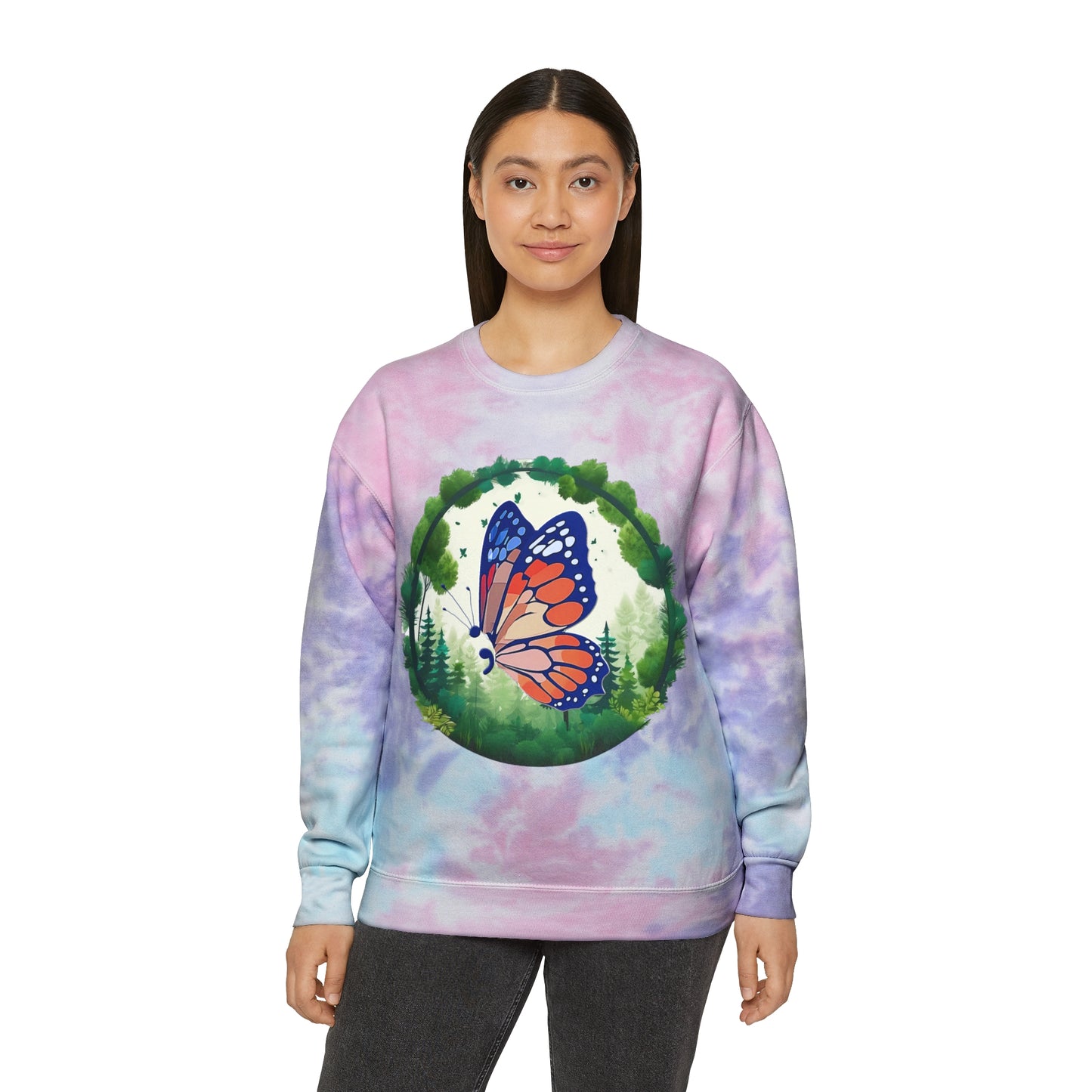 Semi-Colon Butterfly Unisex Tie-Dye Sweatshirt