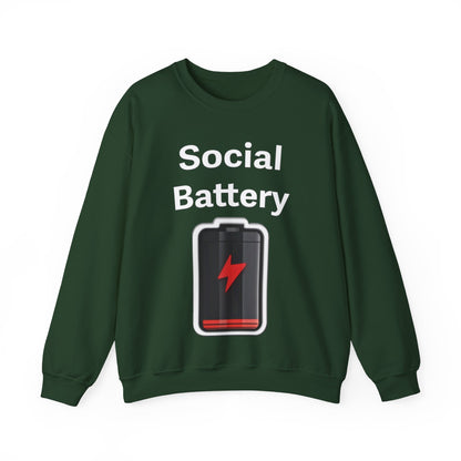 Social Battery Low Unisex Heavy Blend™ Crewneck Sweatshirt