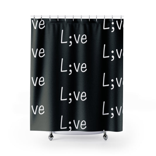 Semi-Colon L;ve Shower Curtains