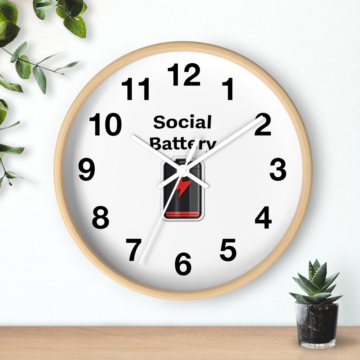 Social Battery Wall Clock