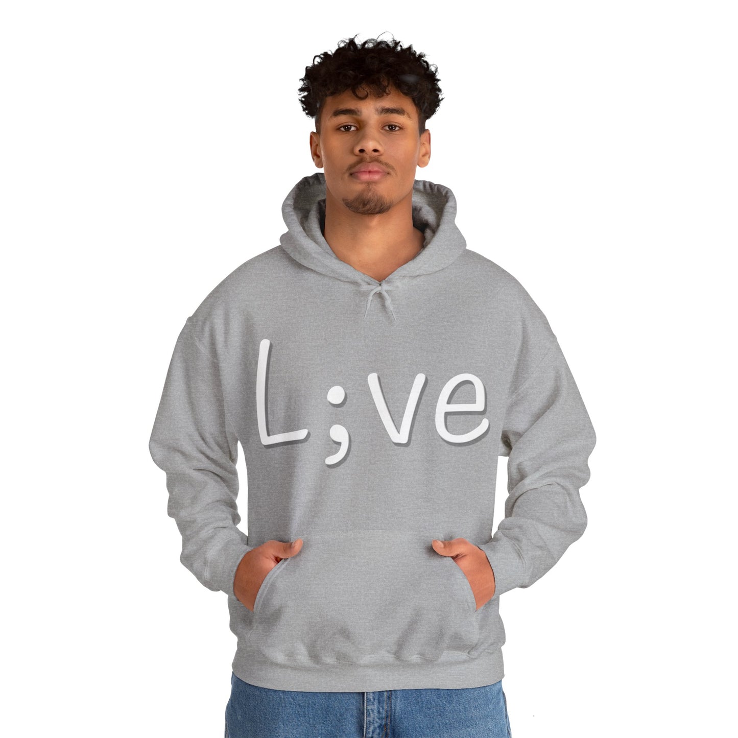 Semi-Colon L;ve Heavy Blend™ Hooded Sweatshirt