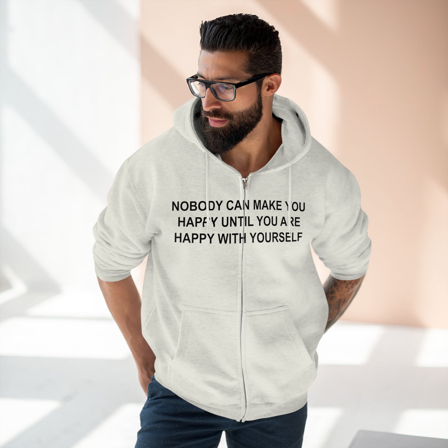 Happy with Yourself Unisex Zip Hoodie