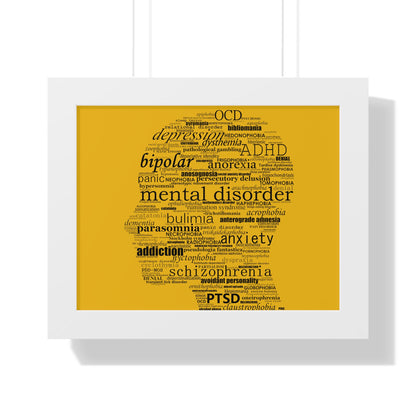 Mental Disorder Silhouette Framed Horizontal Poster