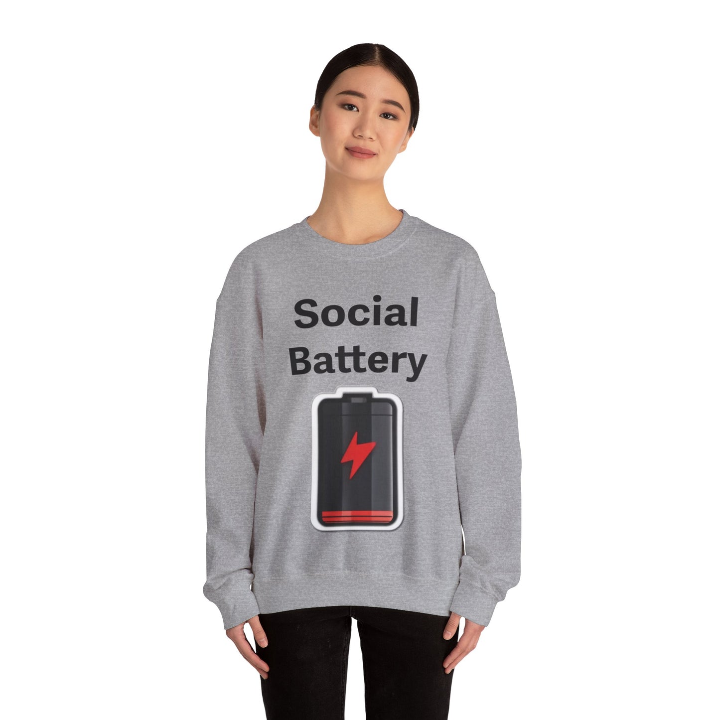 Social Battery Low Unisex Heavy Blend™ Crewneck Sweatshirt