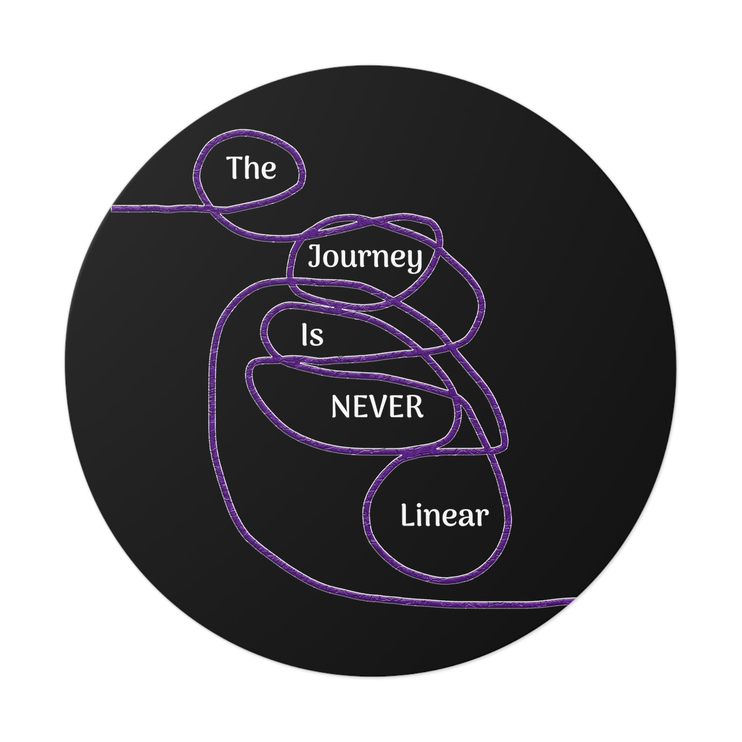 The Journey is Never Linear Round Vinyl Stickers