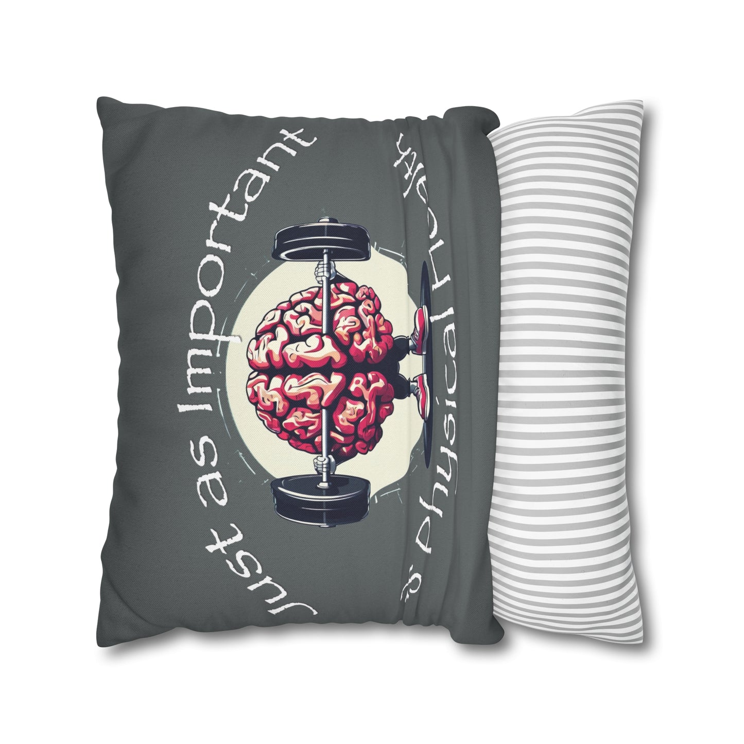 Mental Health Muscle Spun Polyester Square Pillowcase