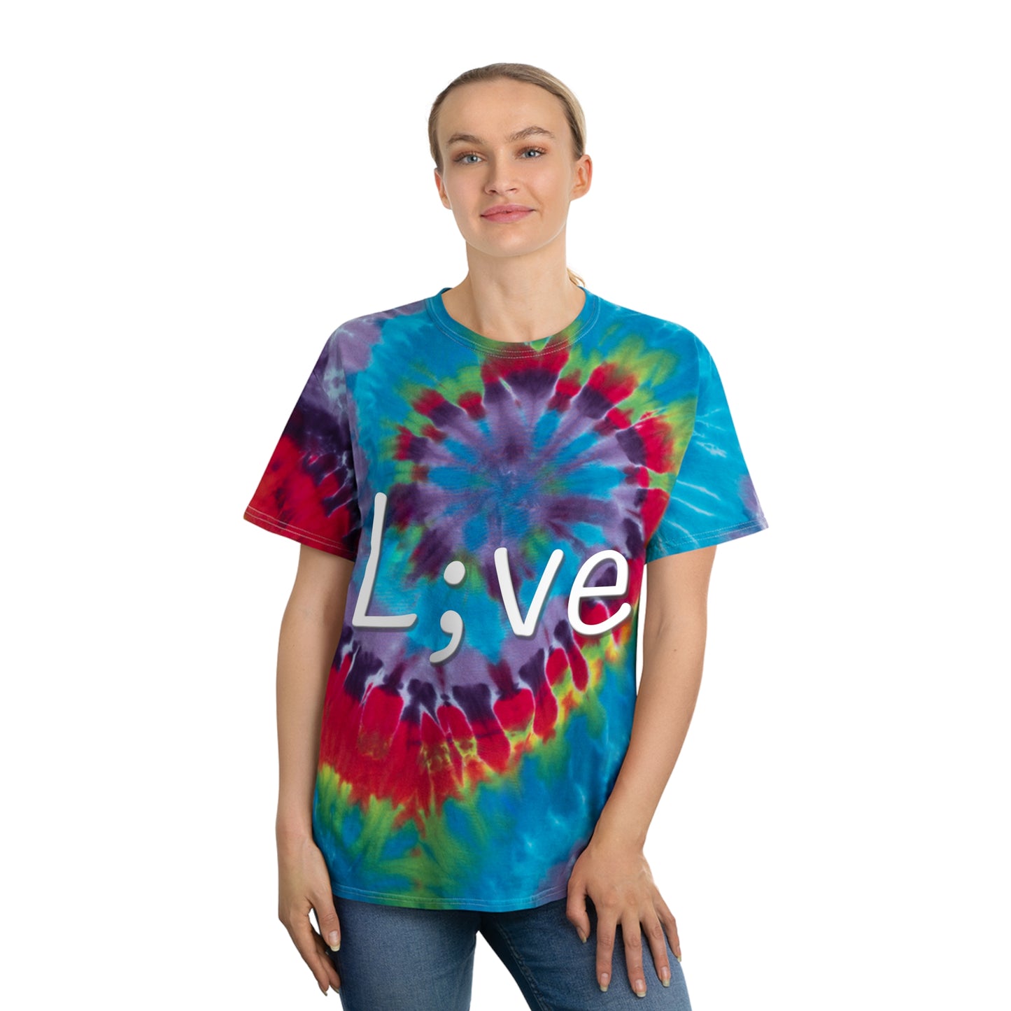 Semi-Colon L;ve Tie-Dye Tee, Spiral