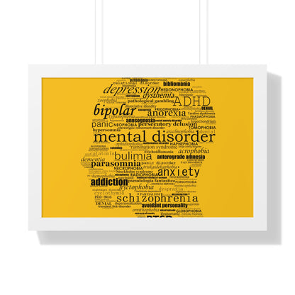 Mental Disorder Silhouette Framed Horizontal Poster