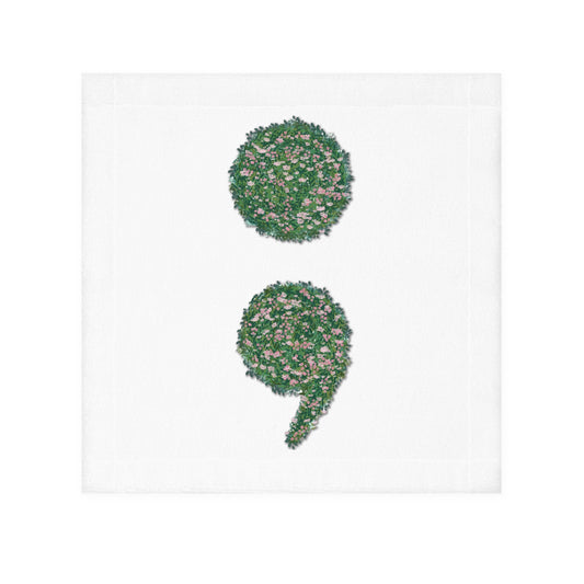 Flowers Semi-Colon Face Towel