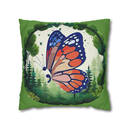 Semi-Colon Butterfly Spun Polyester Square Pillowcase