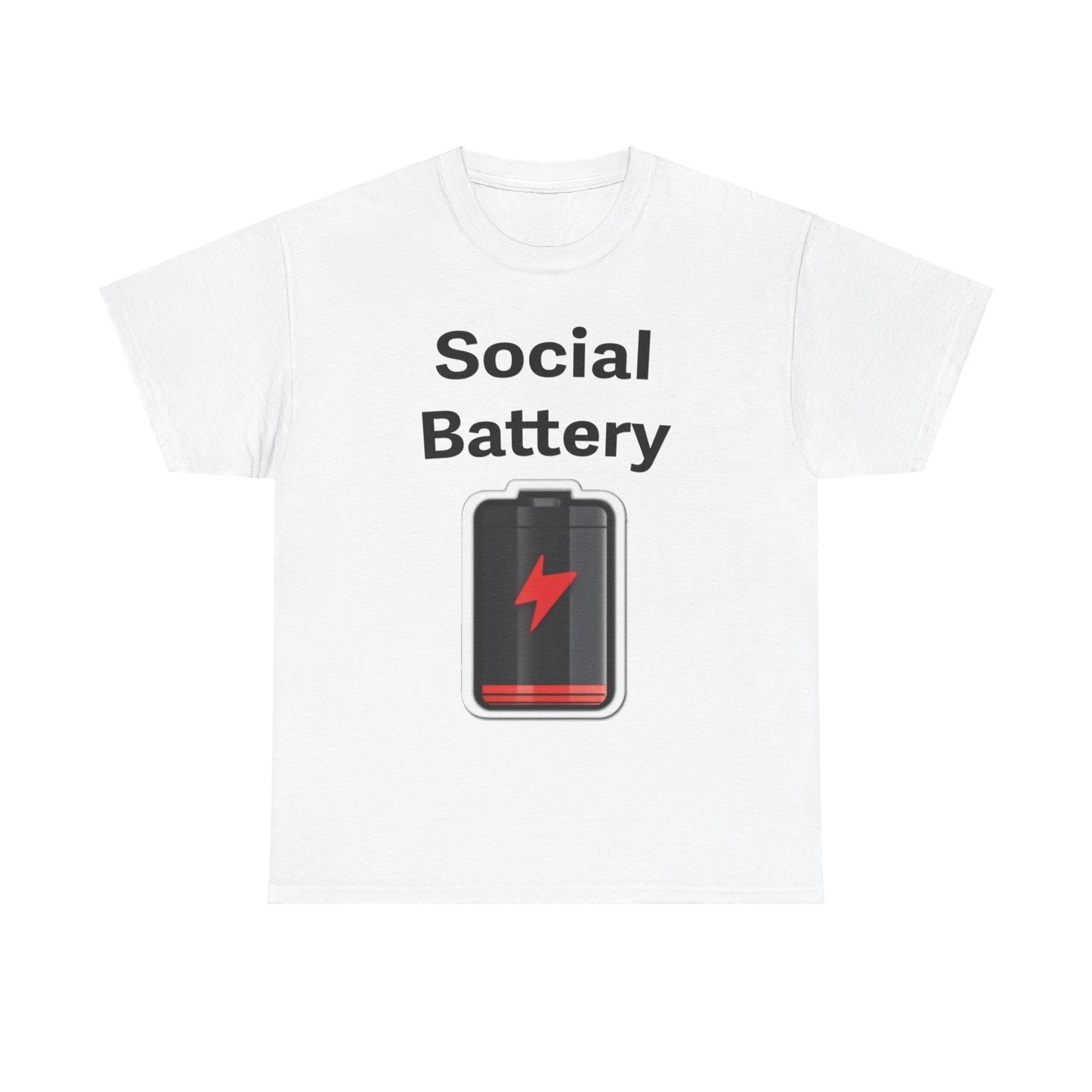 Social Battery Low Unisex Heavy Cotton Tee