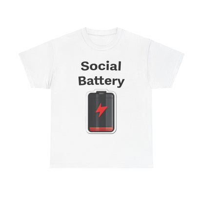 Social Battery Low Unisex Heavy Cotton Tee