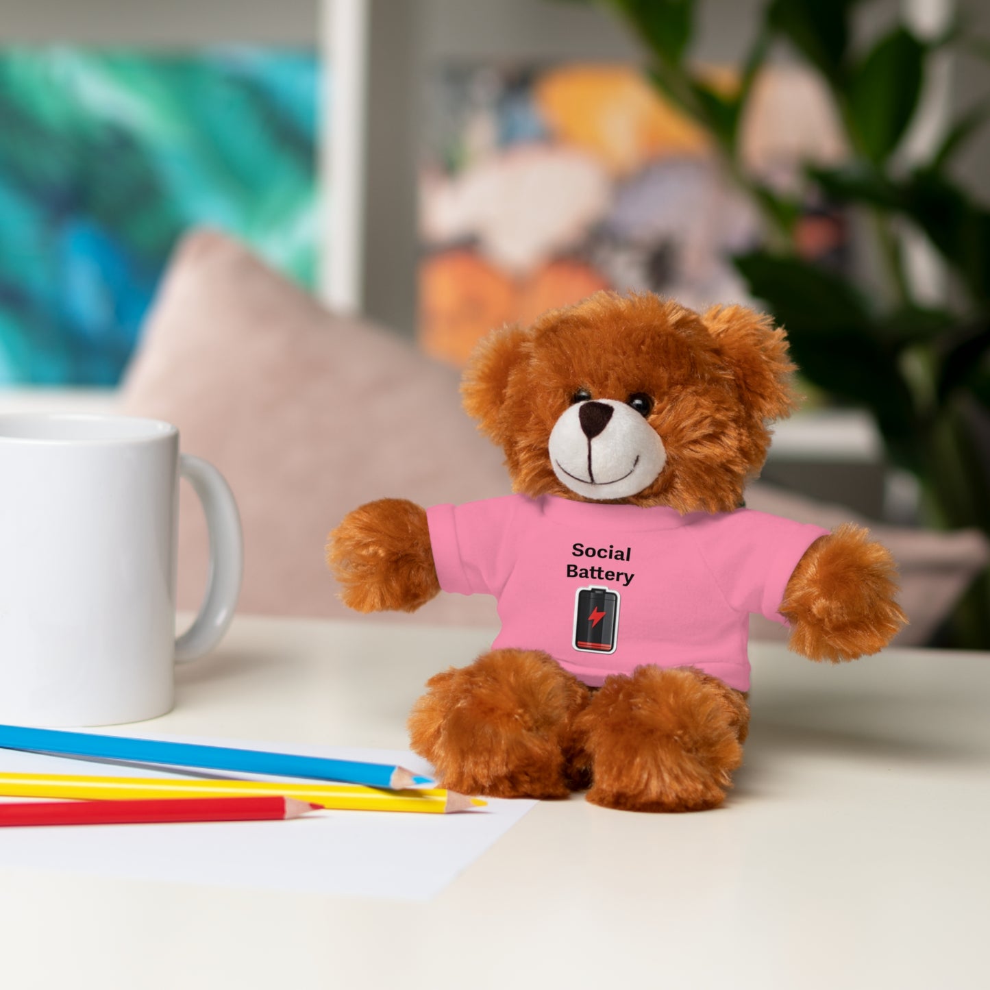 Social Battery Low Stuffed Animals with Tee